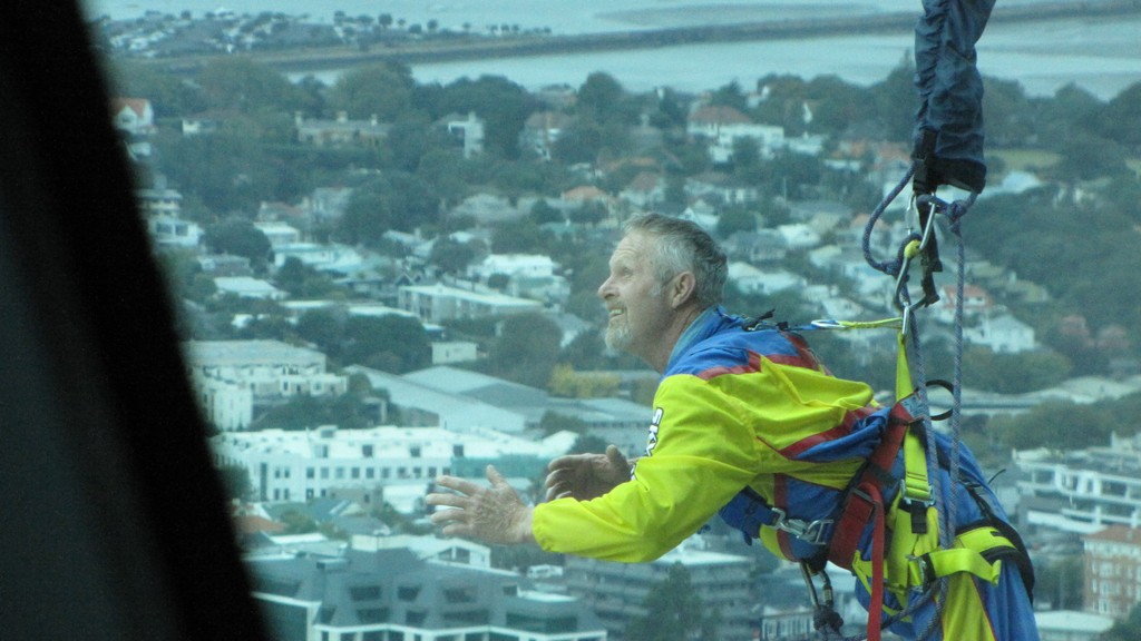 Man about to drop 300 m from Sky Tower